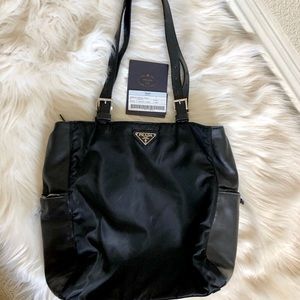 Prada Leather and Nylon Tote